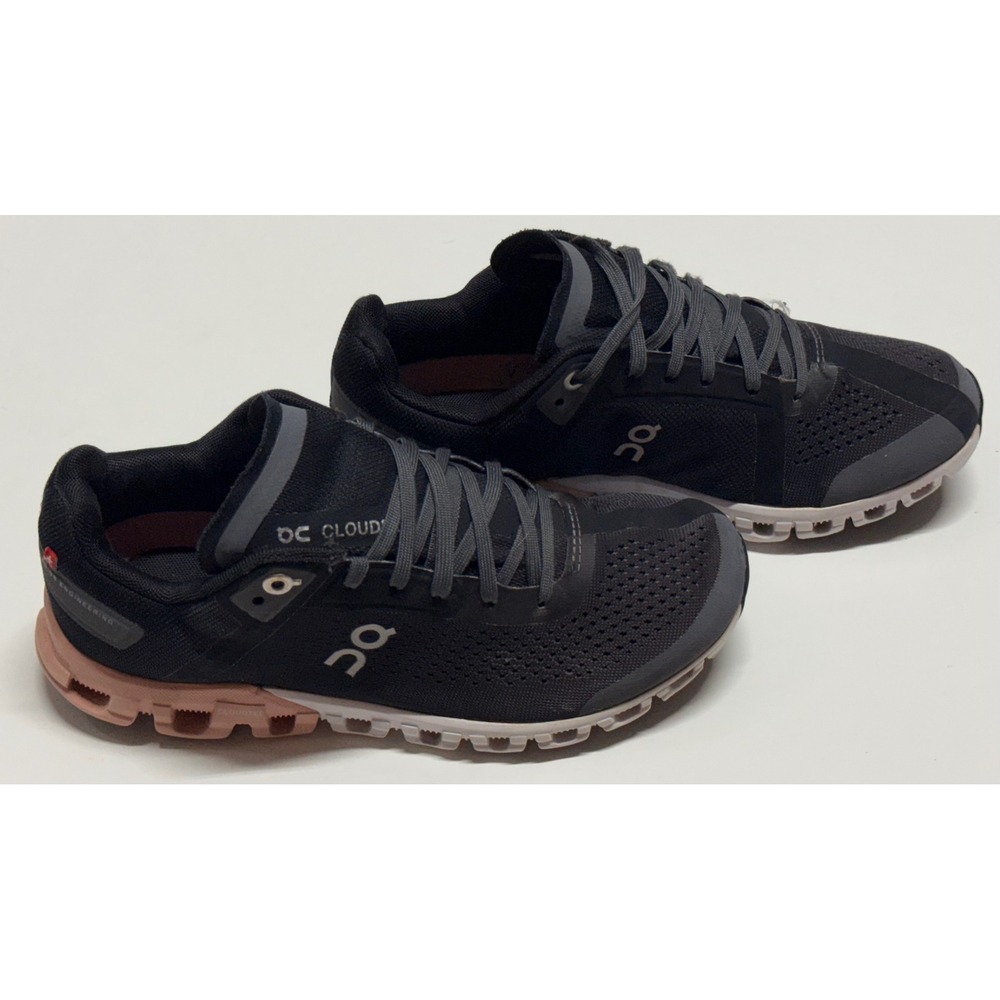 On Cloudflow Womens Running Shoes Black Asphalt Rose 35.99234 Size 5.5